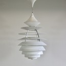 Poul HENNINGSEN & Kurt NORREGARAARD, large pendant 'LP Centrum,' in aluminum, 