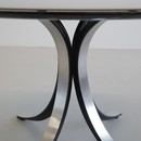 Round Dining Table by Osvaldo BORSANI & Eugenio GERLI with original black lacquered top, 1963/64