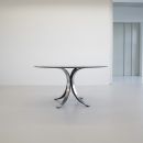 Round Dining Table by Osvaldo BORSANI & Eugenio GERLI with original black lacquered top, 1963/64
