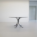 Round Dining Table by Osvaldo BORSANI & Eugenio GERLI with original black lacquered top, 1963/64