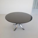 Round Dining Table by Osvaldo BORSANI & Eugenio GERLI with original black lacquered top, 1963/64