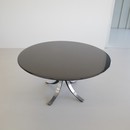Round Dining Table by Osvaldo BORSANI & Eugenio GERLI with original black lacquered top, 1963/64