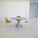 Round Dining Table by Osvaldo BORSANI & Eugenio GERLI with original black lacquered top, 1963/64
