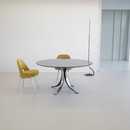 Round Dining Table by Osvaldo BORSANI & Eugenio GERLI with original black lacquered top, 1963/64