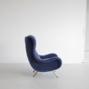 SENIOR Armchair by Marco ZANUSO, Arflex Italy (blue mohair)