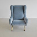 SENIOR Armchair by Marco ZANUSO, Arflex Italy (blue velvet)