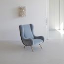 SENIOR Armchair by Marco ZANUSO, Arflex Italy (blue velvet)