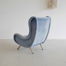 SENIOR Armchair by Marco ZANUSO, Arflex Italy (blue velvet)