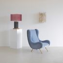 SENIOR Armchair by Marco ZANUSO, Arflex Italy (blue velvet)