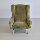 SENIOR Armchair by Marco ZANUSO, Arflex Italy (green velvet)