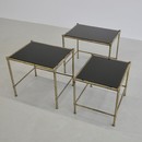 Set of 3 Faux Bamboo Side Tables, France 1960s
