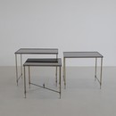 Set of 3 Metal Side Tables, France 1960s