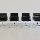 Set of 4 Charles and Ray EAMES Soft Pad Chairs
