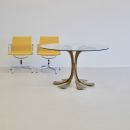 SET of 4 Charles & Ray EAMES Vintage Aluminium Office Chairs  (EA108)