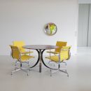 SET of 4 Charles & Ray EAMES Vintage Aluminium Office Chairs  (EA108)