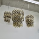 Set of Three Original Chandeliers by Carlo SCARPA for VENINI, 1950's