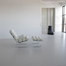 Suede High Back Lounge Chair & Footstool by COR, 1976