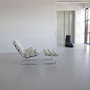 Suede High Back Lounge Chair & Footstool by COR, 1976