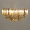 Trilobi Glass Chandelier (clear/ amber), MURANO