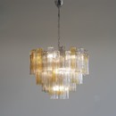 Tronchi MURANO Glass Chandelier (amber, clear, brown), Italy