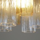 Tronchi MURANO Glass Chandelier (amber, clear, brown), Italy