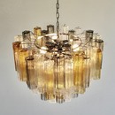 Tronchi MURANO Glass Chandelier (amber, clear, brown), Italy