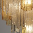 Tronchi MURANO Glass Chandelier (amber, clear, brown), Italy