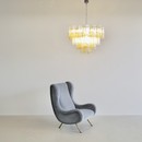 Tronchi MURANO Glass Chandelier (amber &clear), Italy