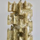 Unique Large Carved Alabaster Table Lamp, 1960s/1970s Italy