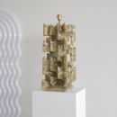 Unique Large Carved Alabaster Table Lamp, 1960s/1970s Italy