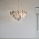 Very large 'Manubri' MURANO Glass Chandelier (clear/ light pink/ smoke).