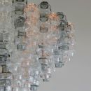 Very large 'Manubri' MURANO Glass Chandelier (clear/ light pink/ smoke).