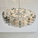 Very large 'Manubri' MURANO Glass Chandelier (clear/ light pink/ smoke).