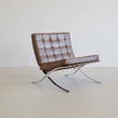 Vintage BARCELONA Chair & Footstool by Knoll International, 1970s