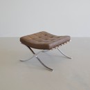 Vintage BARCELONA Chair & Footstool by Knoll International, 1970s