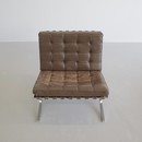 Vintage BARCELONA Chair & Footstool by Knoll International, 1970s