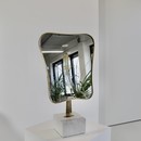 Vintage Table Mirror with Marble Base, Italy 1960's