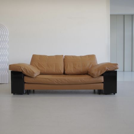LOTA Sofa designed by Eileen GRAY in Cognac Coloured Leather