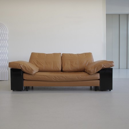 LOTA Sofa designed by Eileen GRAY in Cognac Coloured Leather