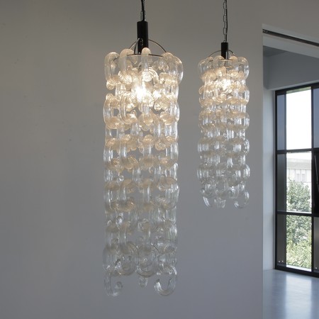Pair of Chandeliers by Giusto Toso "Fratelli Toso", MURANO 1966