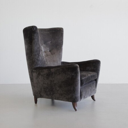 Paolo BUFFA Wingback Chair, Italy 1950s