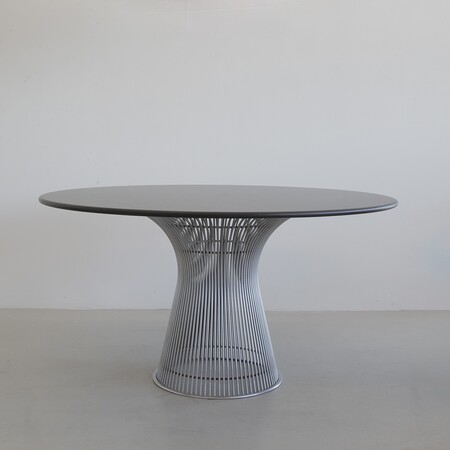 Round Warren PLATNER Dining Table with Stone Top, KNOLL INTERNATIONAL